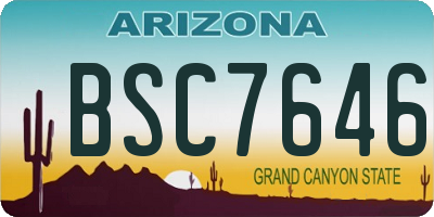 AZ license plate BSC7646