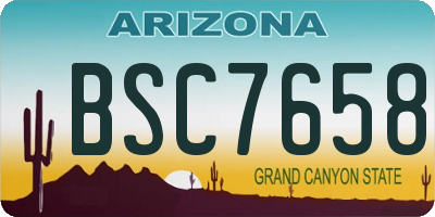 AZ license plate BSC7658