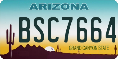AZ license plate BSC7664