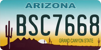 AZ license plate BSC7668
