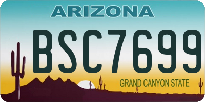 AZ license plate BSC7699