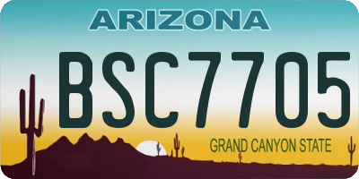 AZ license plate BSC7705