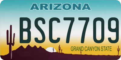 AZ license plate BSC7709