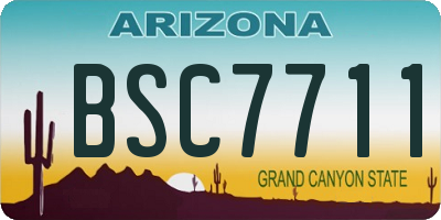 AZ license plate BSC7711