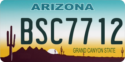 AZ license plate BSC7712