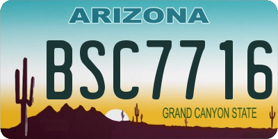 AZ license plate BSC7716