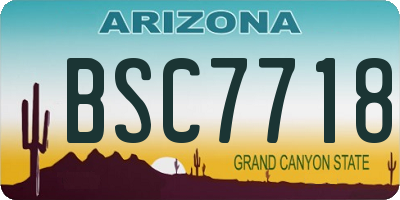 AZ license plate BSC7718