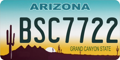 AZ license plate BSC7722