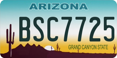 AZ license plate BSC7725