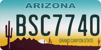 AZ license plate BSC7740