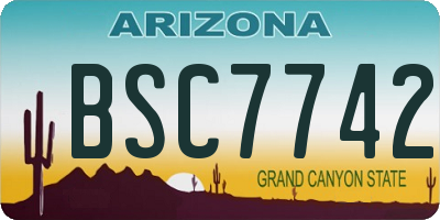 AZ license plate BSC7742