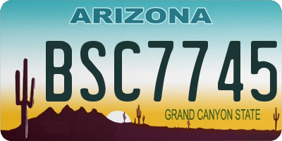 AZ license plate BSC7745