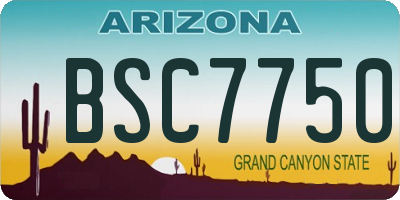 AZ license plate BSC7750