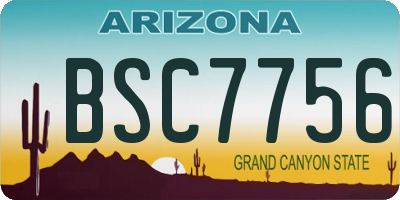 AZ license plate BSC7756