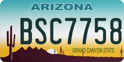 AZ license plate BSC7758