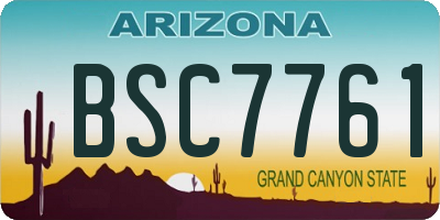 AZ license plate BSC7761