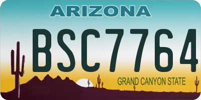 AZ license plate BSC7764