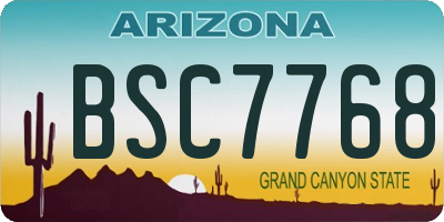 AZ license plate BSC7768