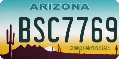 AZ license plate BSC7769