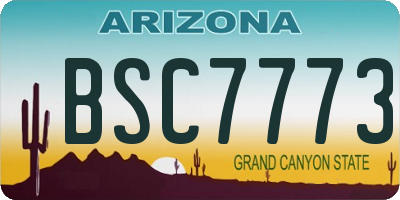 AZ license plate BSC7773