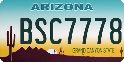 AZ license plate BSC7778