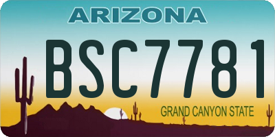 AZ license plate BSC7781