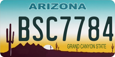 AZ license plate BSC7784