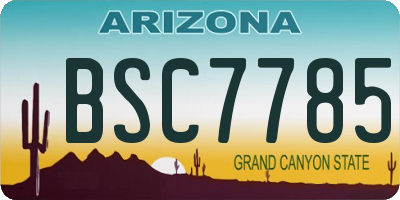 AZ license plate BSC7785