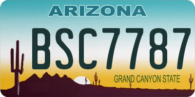 AZ license plate BSC7787