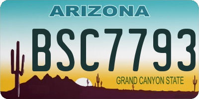 AZ license plate BSC7793