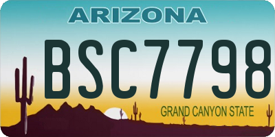 AZ license plate BSC7798