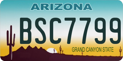 AZ license plate BSC7799