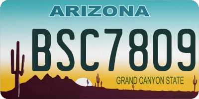 AZ license plate BSC7809