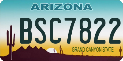 AZ license plate BSC7822