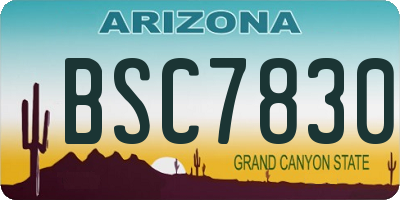 AZ license plate BSC7830