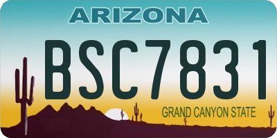 AZ license plate BSC7831