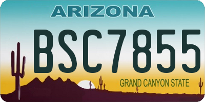 AZ license plate BSC7855