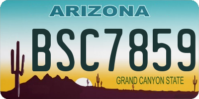 AZ license plate BSC7859