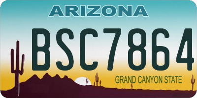 AZ license plate BSC7864