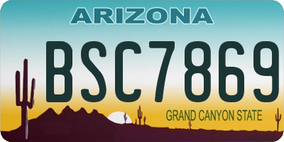 AZ license plate BSC7869