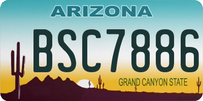 AZ license plate BSC7886