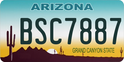 AZ license plate BSC7887