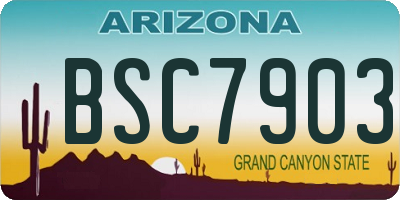 AZ license plate BSC7903