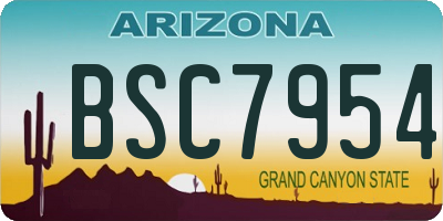 AZ license plate BSC7954