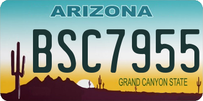 AZ license plate BSC7955