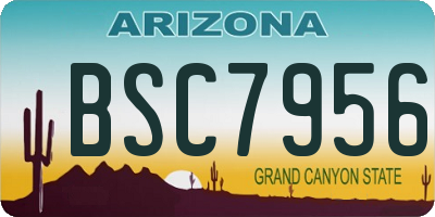 AZ license plate BSC7956