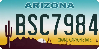 AZ license plate BSC7984
