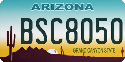 AZ license plate BSC8050