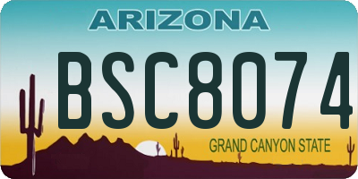 AZ license plate BSC8074