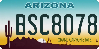 AZ license plate BSC8078